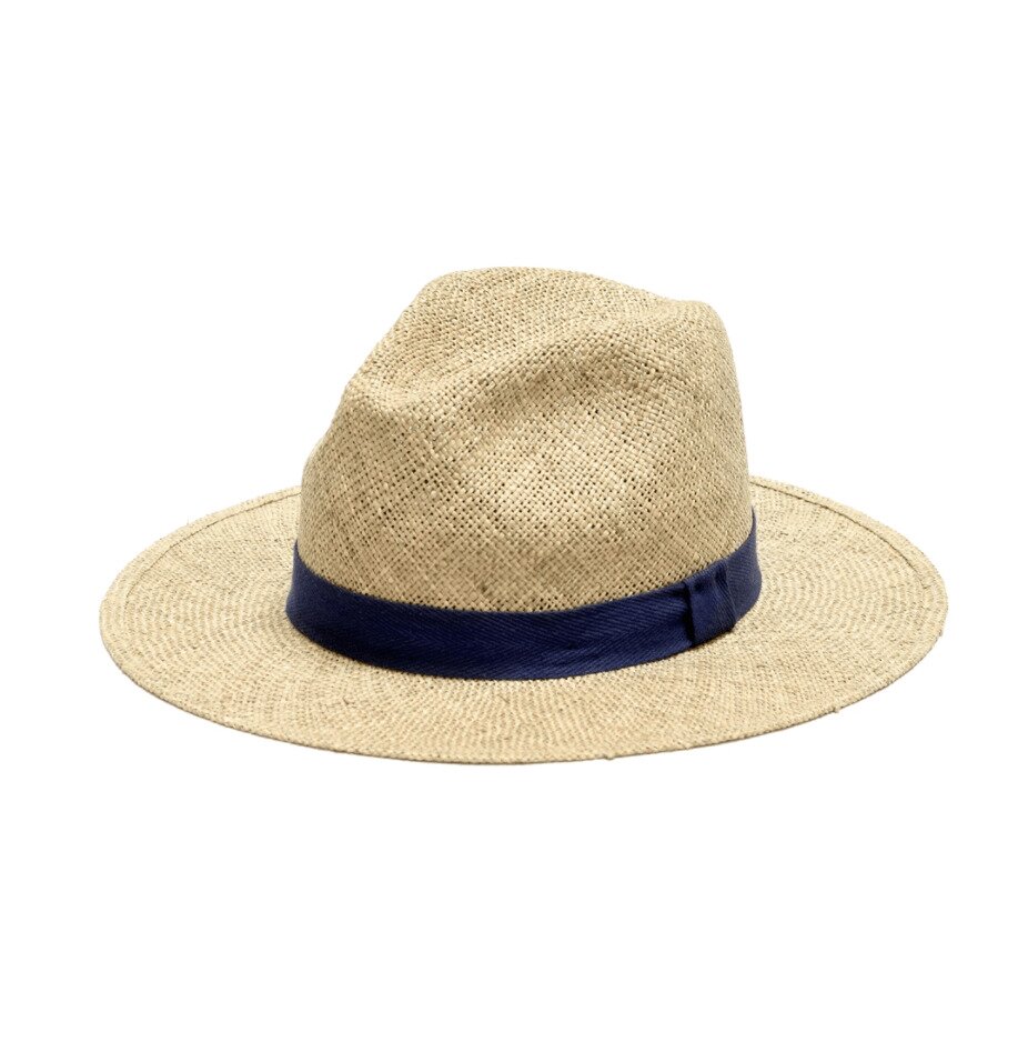 Stevie Seagrass straw hat with navy trim